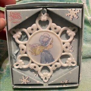 Precious Moments Blue and White Snowflake Ornament